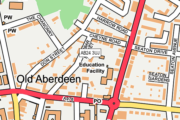 AB24 3UJ map - OS OpenMap – Local (Ordnance Survey)
