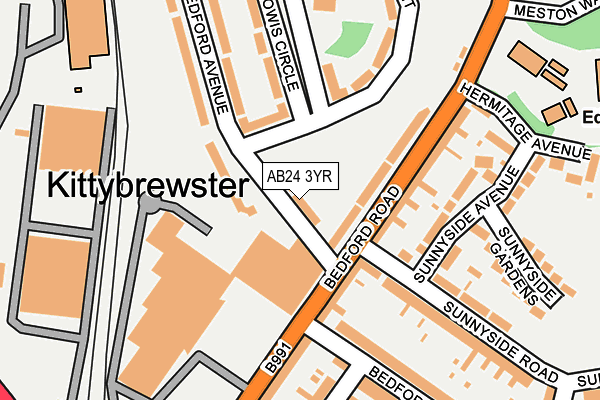 AB24 3YR map - OS OpenMap – Local (Ordnance Survey)