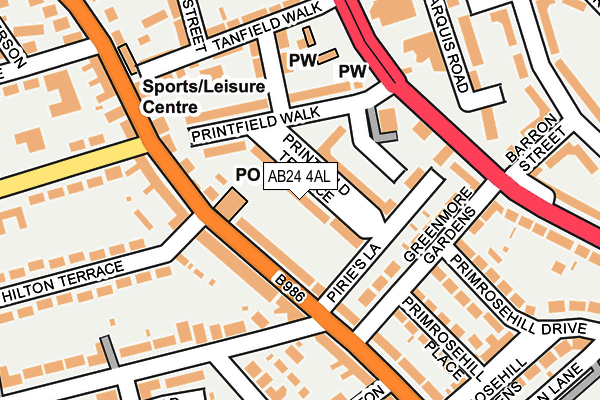AB24 4AL map - OS OpenMap – Local (Ordnance Survey)