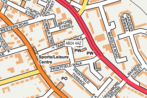 AB24 4AZ map - OS OpenMap – Local (Ordnance Survey)
