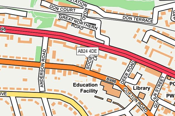 AB24 4DE map - OS OpenMap – Local (Ordnance Survey)