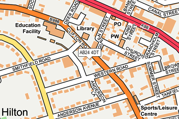 AB24 4DT map - OS OpenMap – Local (Ordnance Survey)
