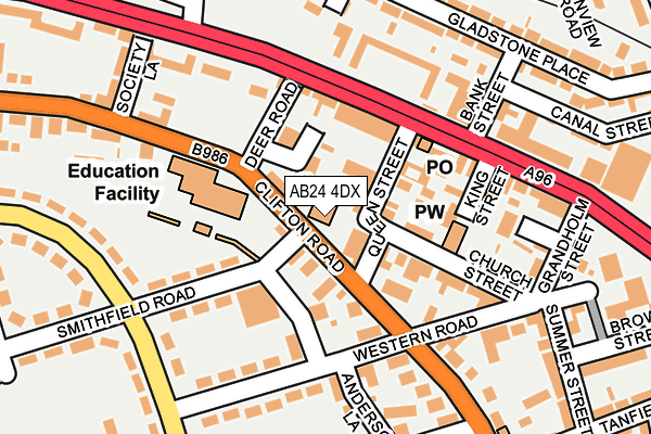 AB24 4DX map - OS OpenMap – Local (Ordnance Survey)