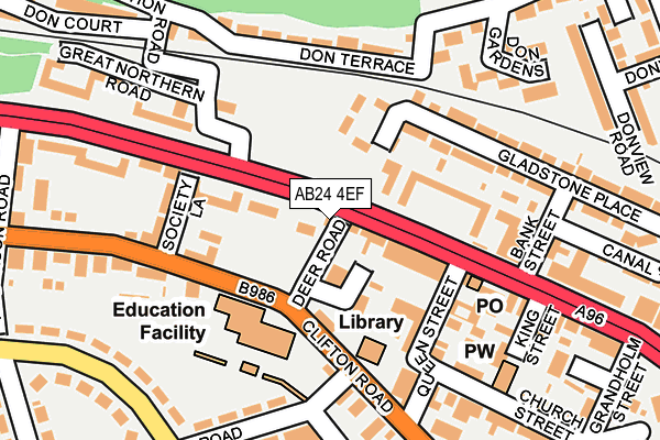 AB24 4EF map - OS OpenMap – Local (Ordnance Survey)