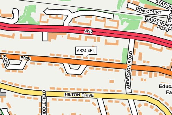 AB24 4EL map - OS OpenMap – Local (Ordnance Survey)