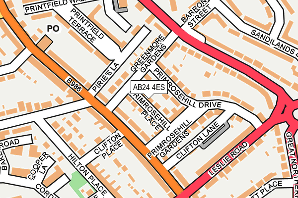 AB24 4ES map - OS OpenMap – Local (Ordnance Survey)