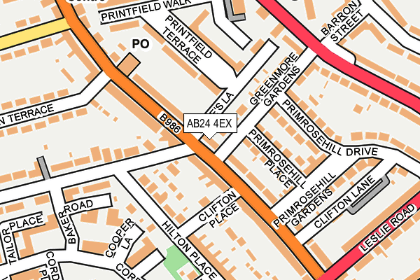 AB24 4EX map - OS OpenMap – Local (Ordnance Survey)