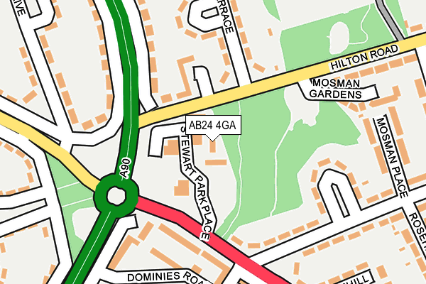 AB24 4GA map - OS OpenMap – Local (Ordnance Survey)