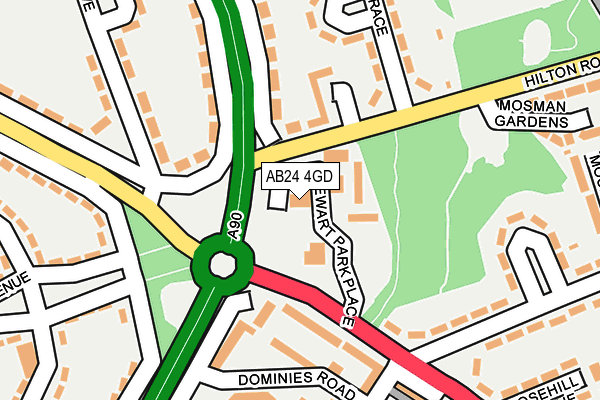 AB24 4GD map - OS OpenMap – Local (Ordnance Survey)