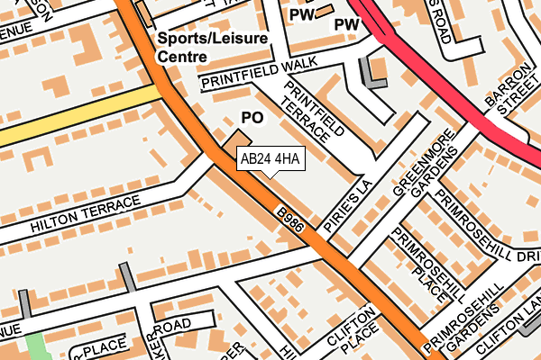 AB24 4HA map - OS OpenMap – Local (Ordnance Survey)