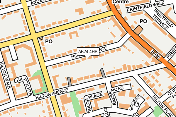 AB24 4HB map - OS OpenMap – Local (Ordnance Survey)