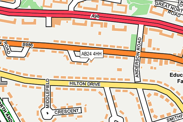 AB24 4HH map - OS OpenMap – Local (Ordnance Survey)