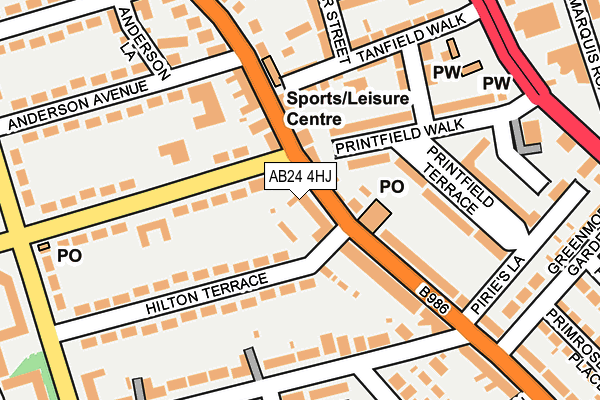 AB24 4HJ map - OS OpenMap – Local (Ordnance Survey)