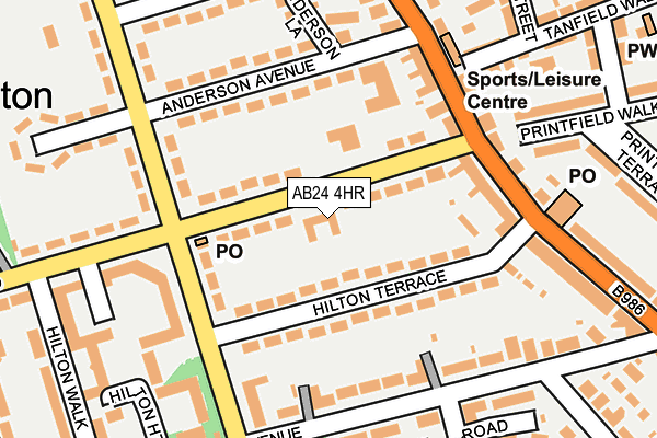 AB24 4HR map - OS OpenMap – Local (Ordnance Survey)