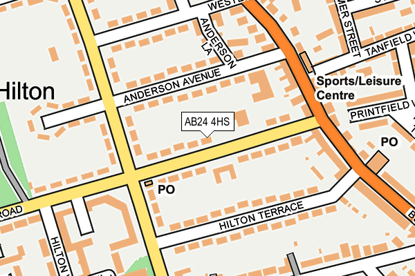 AB24 4HS map - OS OpenMap – Local (Ordnance Survey)