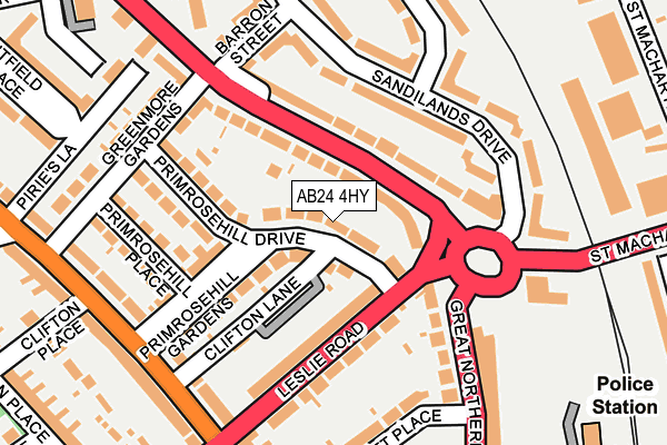 AB24 4HY map - OS OpenMap – Local (Ordnance Survey)