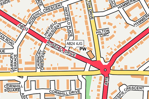 AB24 4JG map - OS OpenMap – Local (Ordnance Survey)