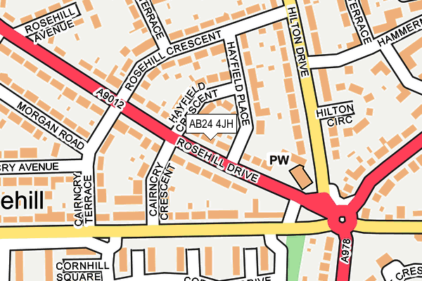 AB24 4JH map - OS OpenMap – Local (Ordnance Survey)