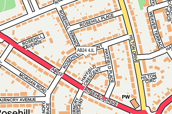 AB24 4JL map - OS OpenMap – Local (Ordnance Survey)