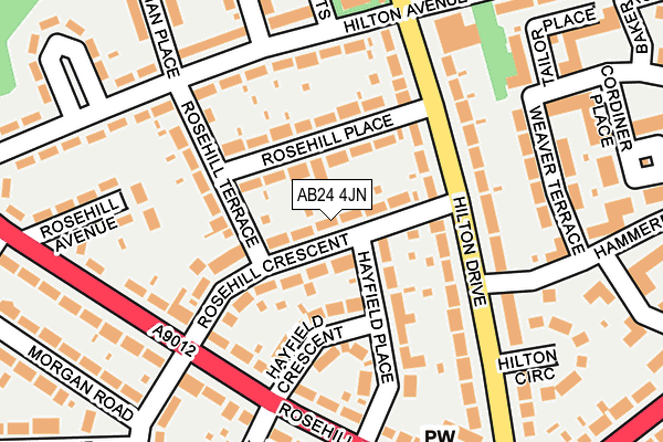 AB24 4JN map - OS OpenMap – Local (Ordnance Survey)