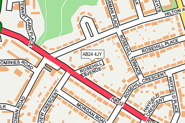 AB24 4JY map - OS OpenMap – Local (Ordnance Survey)
