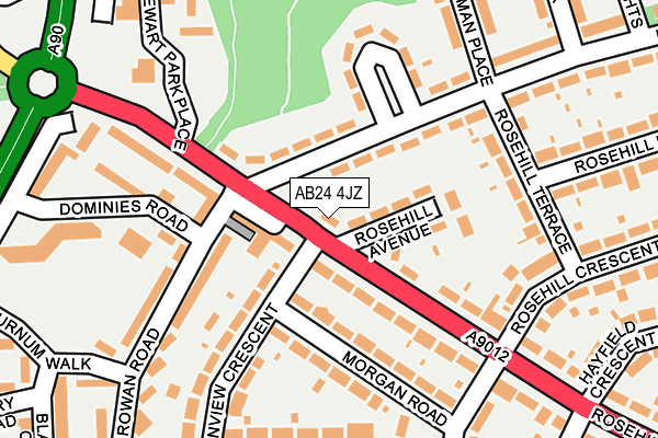 AB24 4JZ map - OS OpenMap – Local (Ordnance Survey)