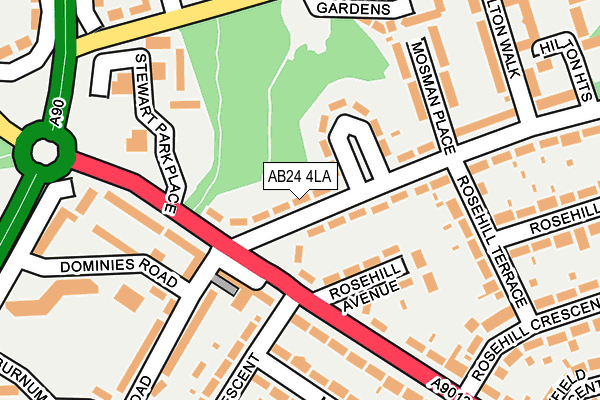 AB24 4LA map - OS OpenMap – Local (Ordnance Survey)