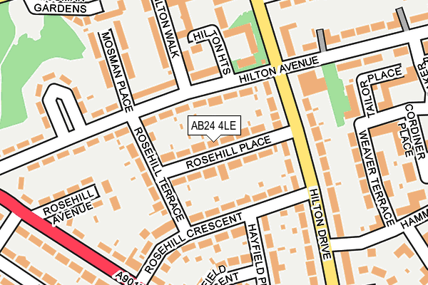 AB24 4LE map - OS OpenMap – Local (Ordnance Survey)