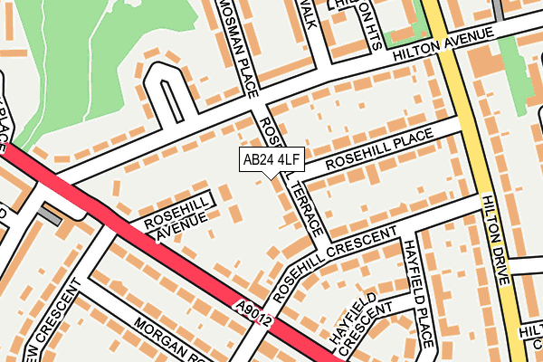 AB24 4LF map - OS OpenMap – Local (Ordnance Survey)