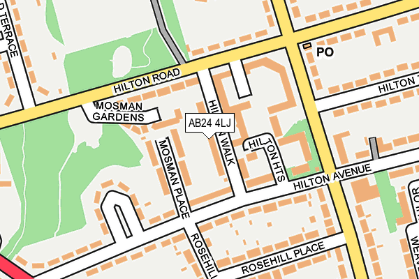 AB24 4LJ map - OS OpenMap – Local (Ordnance Survey)