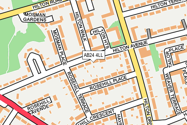 AB24 4LL map - OS OpenMap – Local (Ordnance Survey)