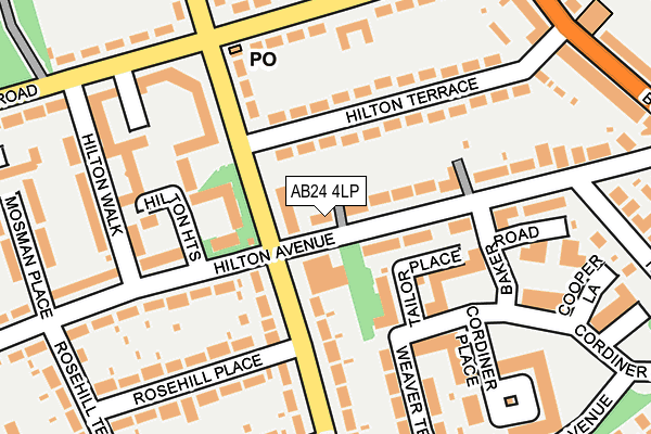 AB24 4LP map - OS OpenMap – Local (Ordnance Survey)