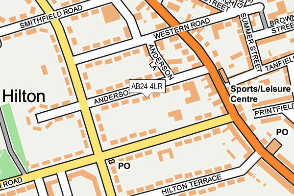 AB24 4LR map - OS OpenMap – Local (Ordnance Survey)