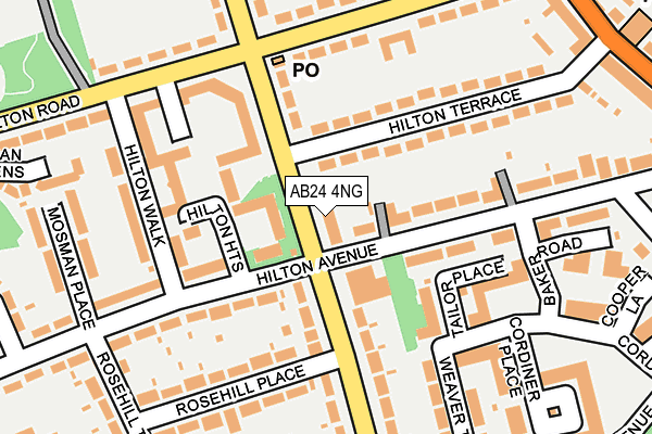 AB24 4NG map - OS OpenMap – Local (Ordnance Survey)