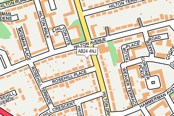 AB24 4NJ map - OS OpenMap – Local (Ordnance Survey)