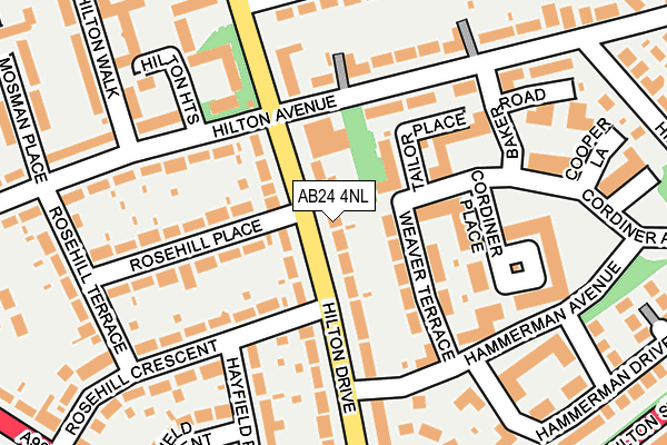 AB24 4NL map - OS OpenMap – Local (Ordnance Survey)
