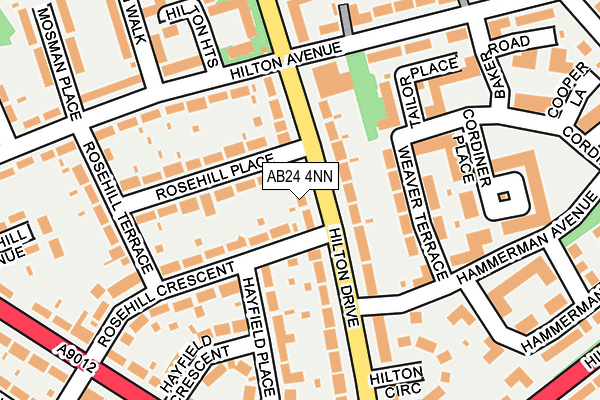 AB24 4NN map - OS OpenMap – Local (Ordnance Survey)
