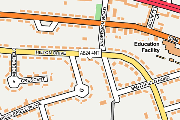 AB24 4NT map - OS OpenMap – Local (Ordnance Survey)