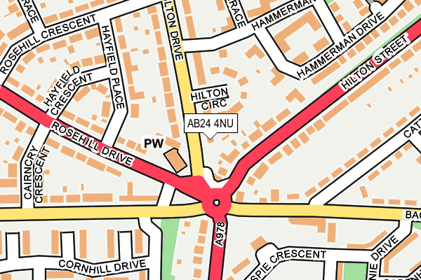 AB24 4NU map - OS OpenMap – Local (Ordnance Survey)