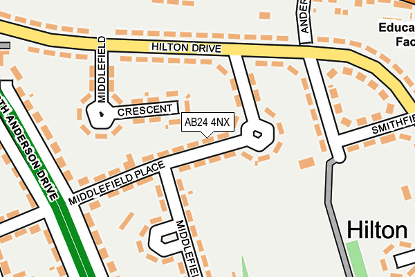 AB24 4NX map - OS OpenMap – Local (Ordnance Survey)