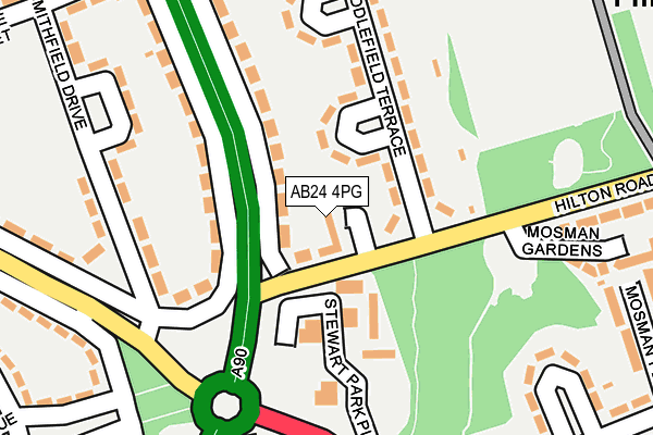 AB24 4PG map - OS OpenMap – Local (Ordnance Survey)