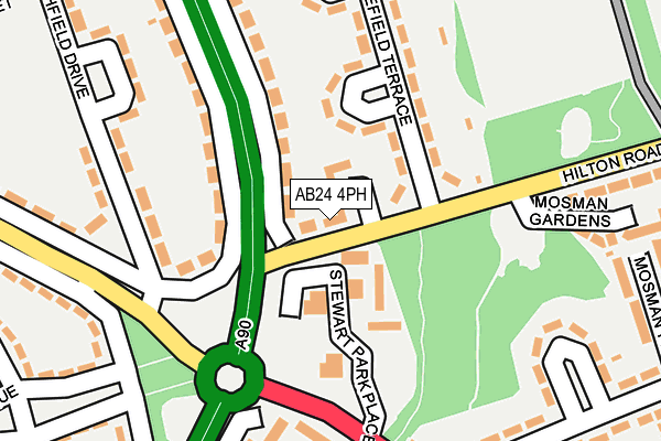 AB24 4PH map - OS OpenMap – Local (Ordnance Survey)