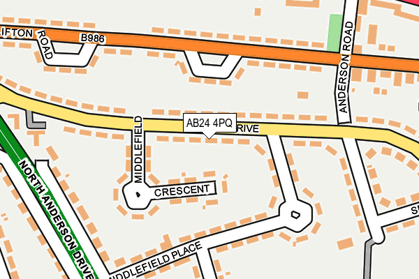 AB24 4PQ map - OS OpenMap – Local (Ordnance Survey)
