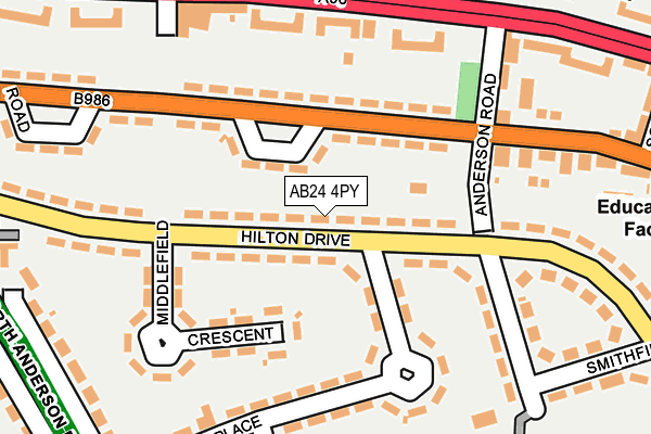AB24 4PY map - OS OpenMap – Local (Ordnance Survey)
