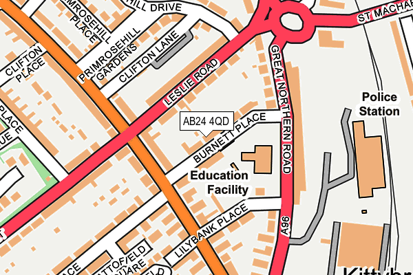 AB24 4QD map - OS OpenMap – Local (Ordnance Survey)