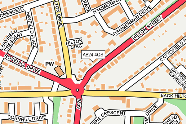 AB24 4QS map - OS OpenMap – Local (Ordnance Survey)