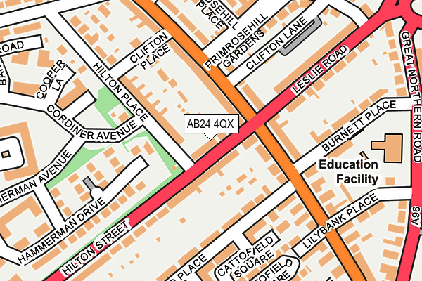 AB24 4QX map - OS OpenMap – Local (Ordnance Survey)