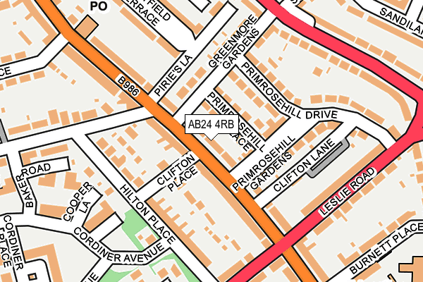 AB24 4RB map - OS OpenMap – Local (Ordnance Survey)