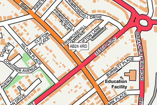 AB24 4RD map - OS OpenMap – Local (Ordnance Survey)