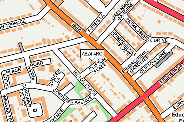 AB24 4RG map - OS OpenMap – Local (Ordnance Survey)